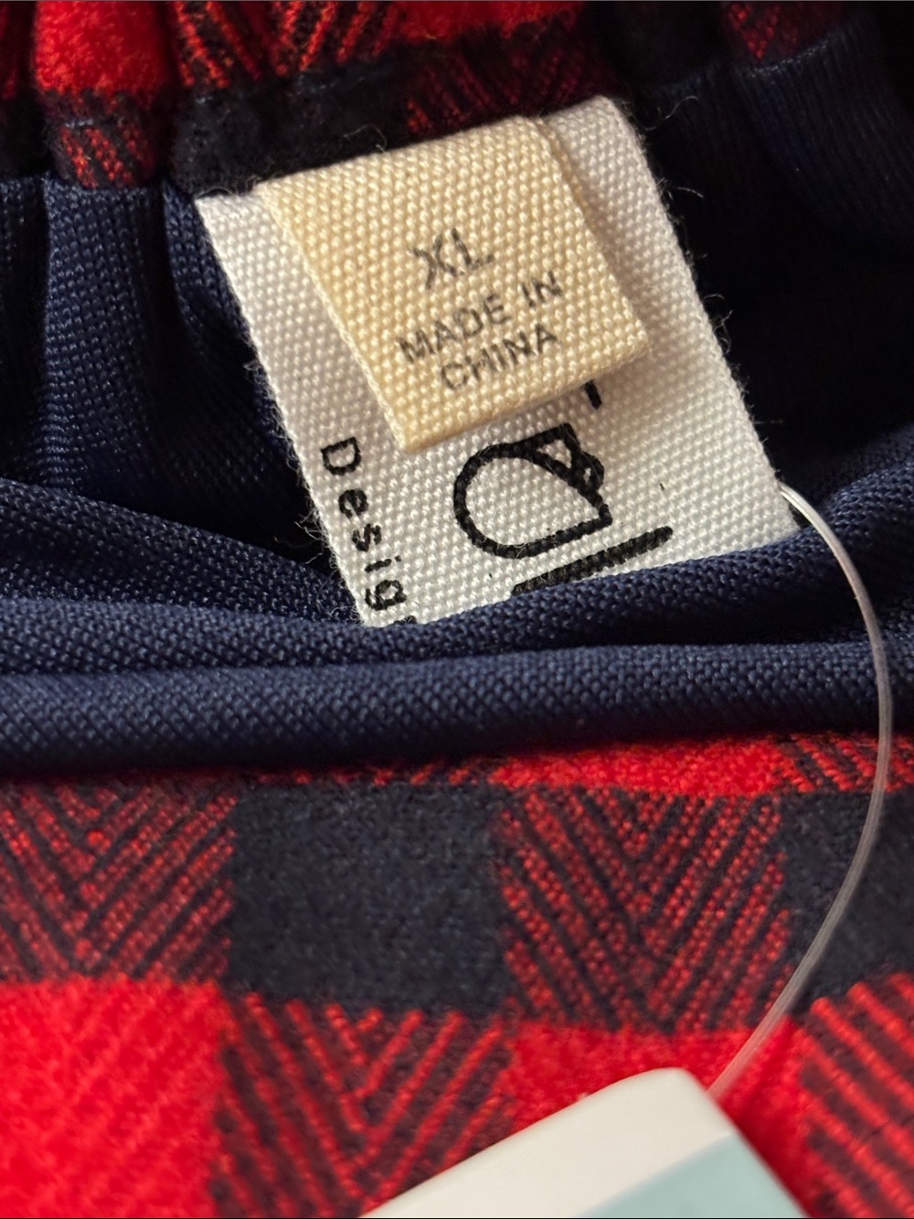 Tulip B Red Navy Buffalo Plaid Flannel Midi Skirt XL Pockets Holiday - Picture 6 of 8
